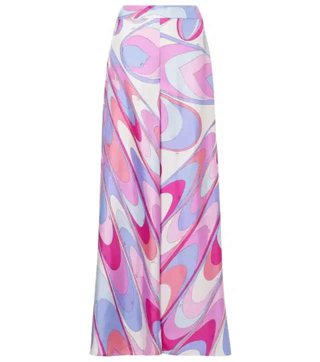 Pucci Iride silk twill wide-leg pants