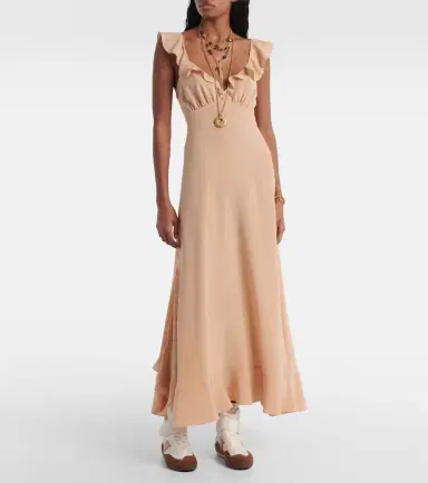 Chloé Chloé Ruffled silk crêpe de chine maxi dress | Thumbnail 3