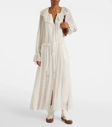 Chloe Chloé Ruffled silk-blend crêpe maxi dress | Thumbnail 2