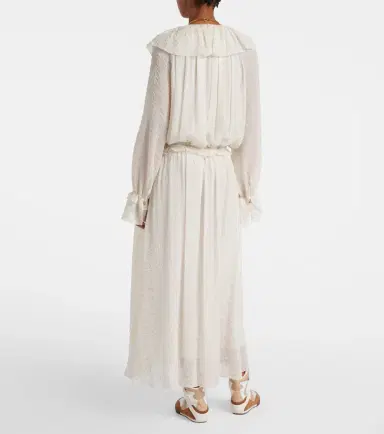 Chloe Chloé Ruffled silk-blend crêpe maxi dress | Thumbnail 3