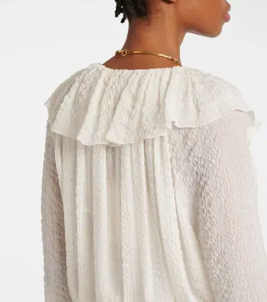 Chloe Chloé Ruffled silk-blend crêpe maxi dress | Thumbnail 7