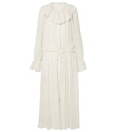 Chloe Chloé Ruffled silk-blend crêpe maxi dress | Thumbnail 1