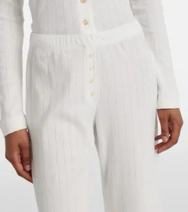 Leset Pointelle cotton wide-leg pants | Thumbnail 3
