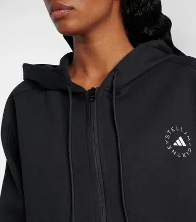 Adidas by Stella McCartney Cropped cotton-blend jersey zip-up hoodie | Thumbnail 3