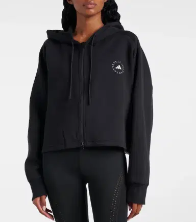 Adidas by Stella McCartney Cropped cotton-blend jersey zip-up hoodie | Thumbnail 5