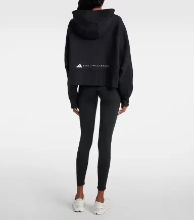 Adidas by Stella McCartney Cropped cotton-blend jersey zip-up hoodie | Thumbnail 6