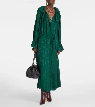 Chloe Chloé Ruffled floral silk jacquard midi dress | Thumbnail 2