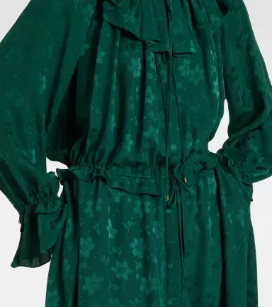 Chloe Chloé Ruffled floral silk jacquard midi dress | Thumbnail 3