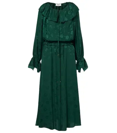 Chloe Chloé Ruffled floral silk jacquard midi dress | Thumbnail 1