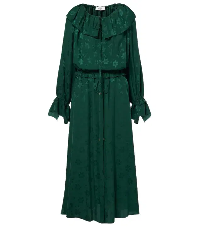 Chloe Chloé Ruffled floral silk jacquard midi dress