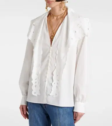 Chloe Chloé Broderie anglaise cotton poplin blouse | Thumbnail 4