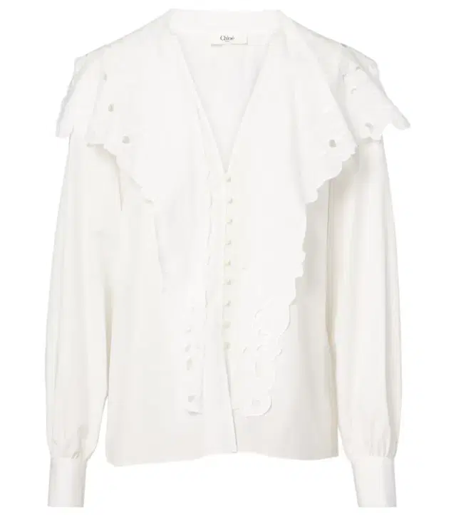 Chloe Chloé Broderie anglaise cotton poplin blouse