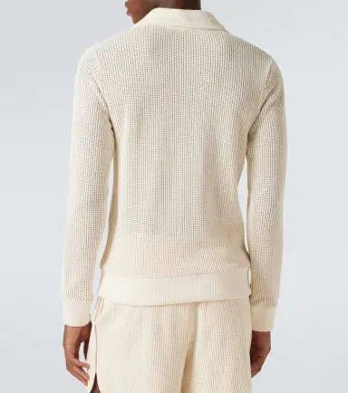 Wales Bonner Song cotton mesh polo shirt | Thumbnail 3