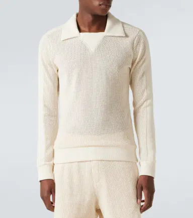 Wales Bonner Song cotton mesh polo shirt | Thumbnail 4
