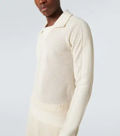 Wales Bonner Song cotton mesh polo shirt | Thumbnail 5