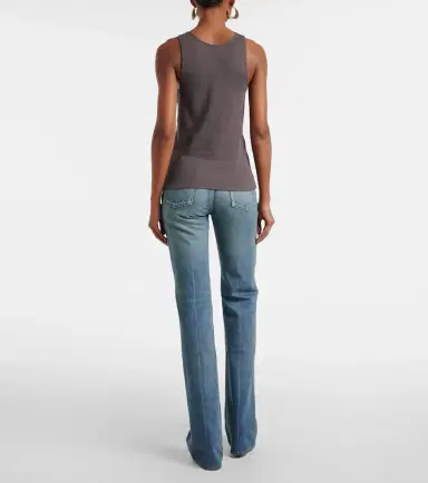 Saint Laurent Cassandre ribbed-knit cotton tank top | Thumbnail 4