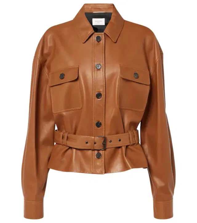 Saharienne cropped leather jacket