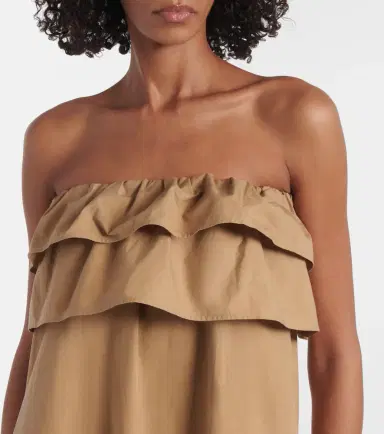 Saint Laurent Ruffled cotton serge maxi dress | Thumbnail 2
