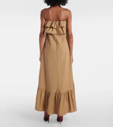 Saint Laurent Ruffled cotton serge maxi dress | Thumbnail 3
