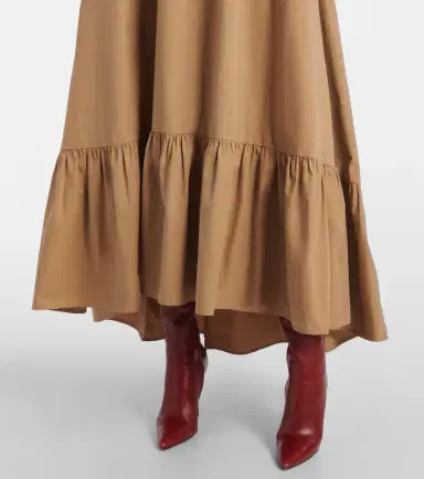 Saint Laurent Ruffled cotton serge maxi dress | Thumbnail 4