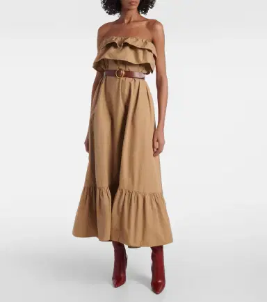 Saint Laurent Ruffled cotton serge maxi dress | Thumbnail 5