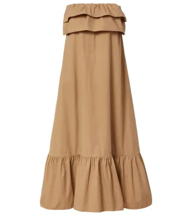 Ruffled cotton serge maxi dress