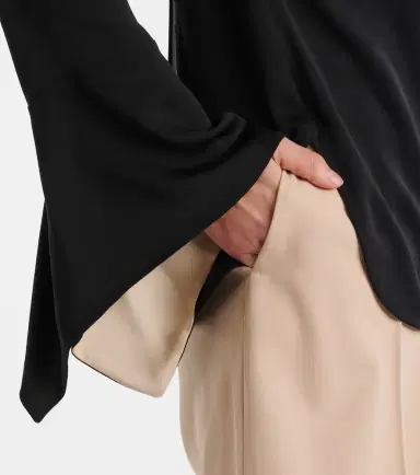 Max Mara Pio high-rise silk charmeuse blouse | Thumbnail 4