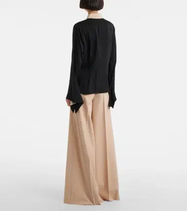 Max Mara Pio high-rise silk charmeuse blouse | Thumbnail 5