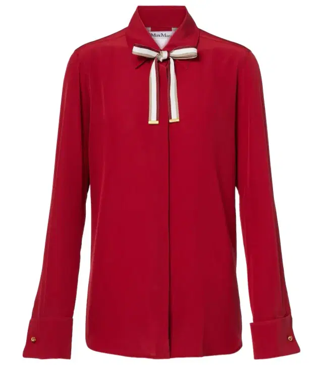 Max Mara Apollo bow-detail silk crêpe blouse