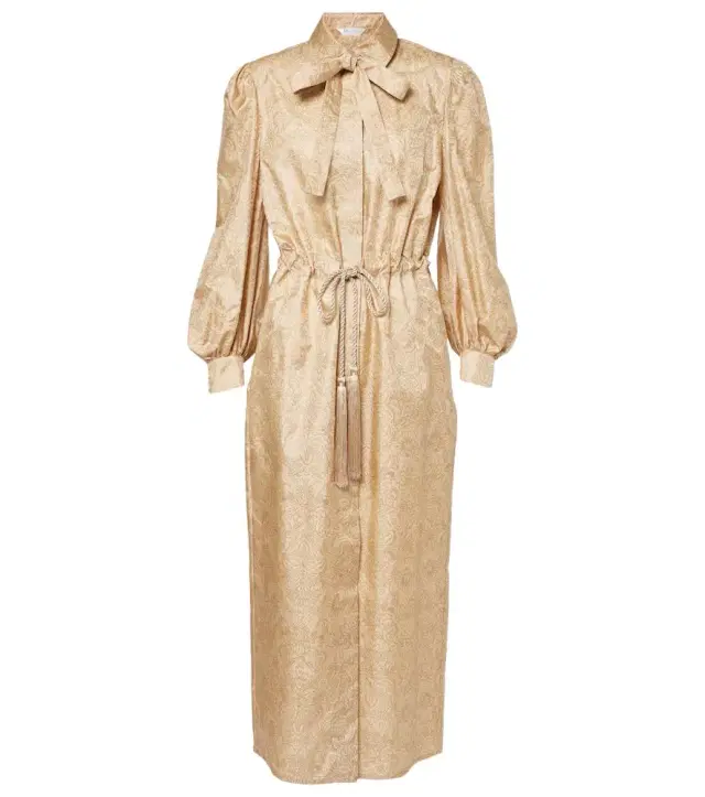 Max Mara Ape belted silk twill maxi dress