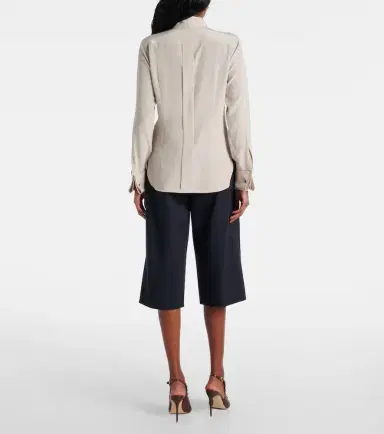 Max Mara Apollo bow-detail silk crêpe blouse | Thumbnail 5