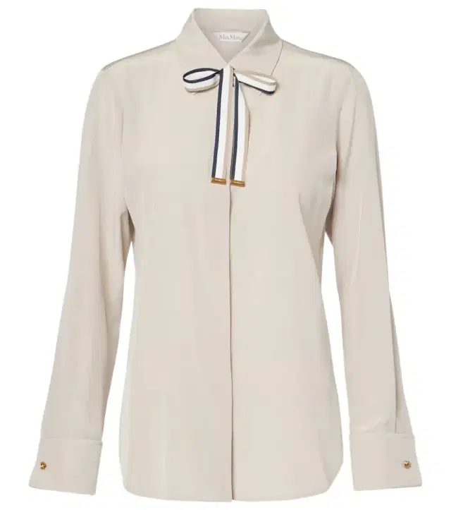 Max Mara Apollo bow-detail silk crêpe blouse