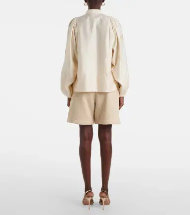 Max Mara Caladio embellished cotton satin blouse | Thumbnail 3