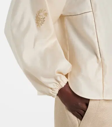 Max Mara Caladio embellished cotton satin blouse | Thumbnail 5