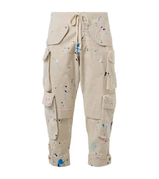 Greg Lauren Painters printed cotton cargo pants