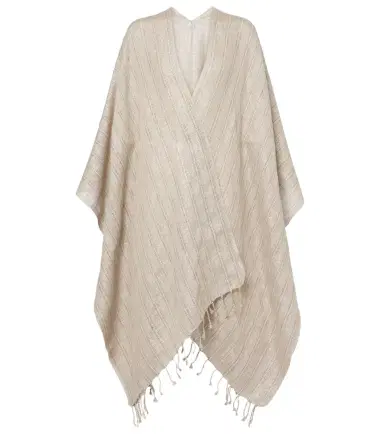 Brunello Cucinelli Linen-blend poncho | Thumbnail 1 Brunello Cucinelli Linen-blend poncho | Thumbnail 1