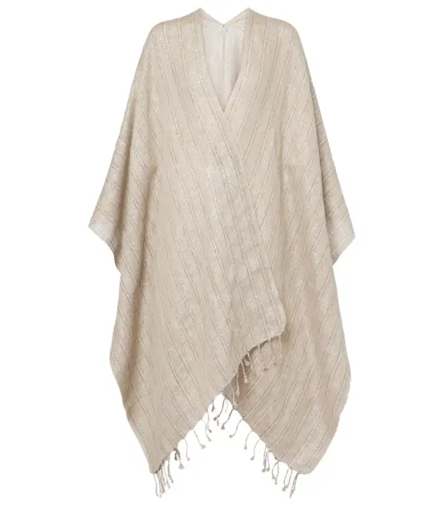 Brunello Cucinelli Linen-blend poncho