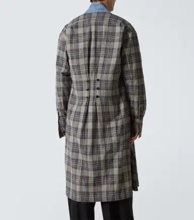 Greg Lauren Plaid denim-trimmed cotton coat | Thumbnail 5