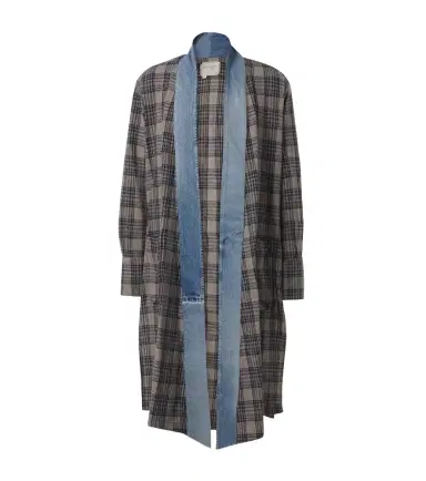 Greg Lauren Plaid denim-trimmed cotton coat | Thumbnail 1