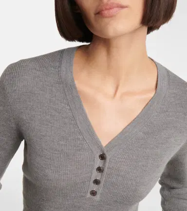 Jardin des Orangers Virgin wool Henley shirt | Thumbnail 3