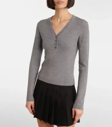 Jardin des Orangers Virgin wool Henley shirt | Thumbnail 5