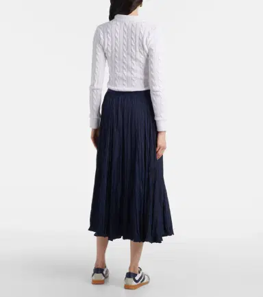 Polo Ralph Lauren Crushed satin midi skirt | Thumbnail 4