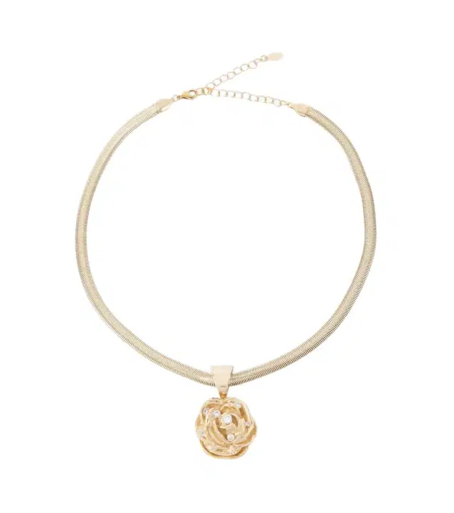 Magda Butrym Floral crystal-embellished pendant necklace