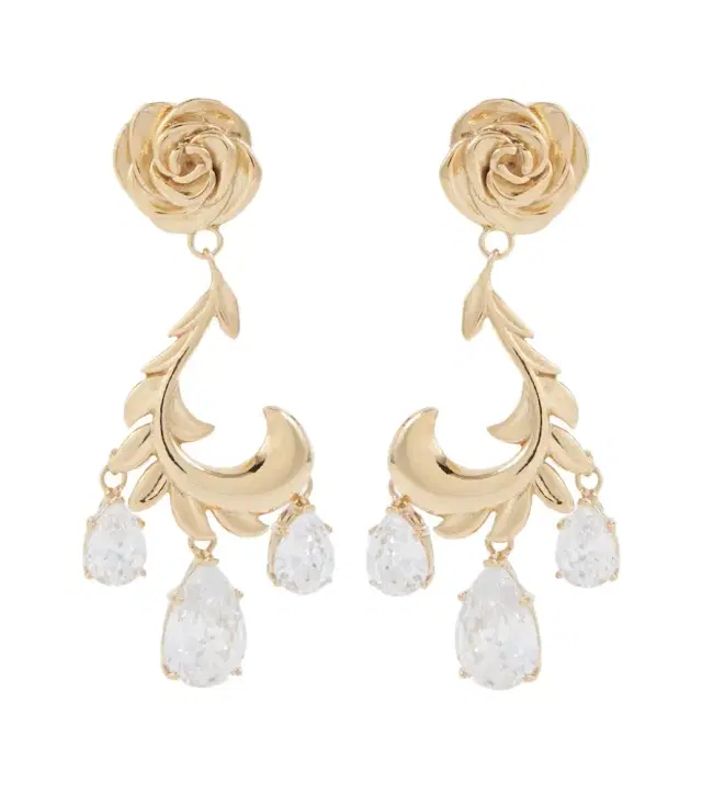 Magda Butrym Rosebud gold-plated drop earrings