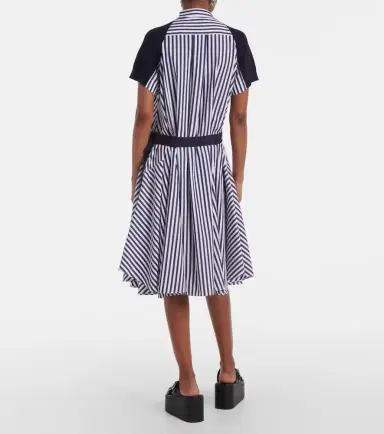 Sacai Striped cotton midi dress | Thumbnail 3
