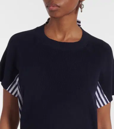 Sacai Striped cotton midi dress | Thumbnail 6