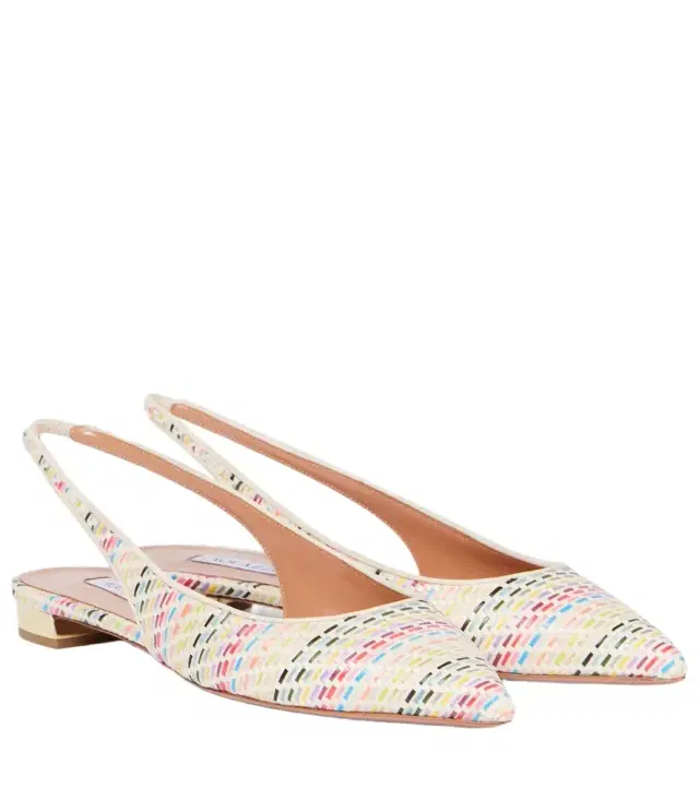 Aquazzura Purist Sling woven slingback flats
