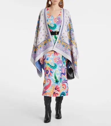 Etro Paisley wool-blend cape | Thumbnail 3 Etro Paisley wool-blend cape | Thumbnail 3