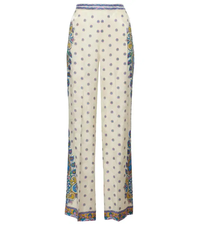 Etro Printed high-rise straight pants