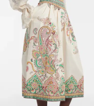 Etro Paisley printed cotton poplin midi skirt | Thumbnail 3